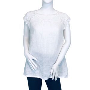 Alessia Pacini | Linen And Crochet Lace Top